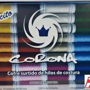 Hilo Corona Cucito Poliester Bob. De 90 Metros Cofre 72 Uni.